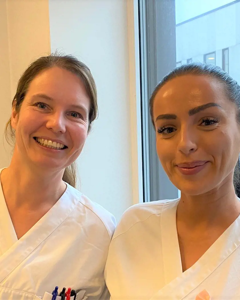 Ortoped Anette Bekken og sykepleier Kaltrina Zekaj  som går visitt