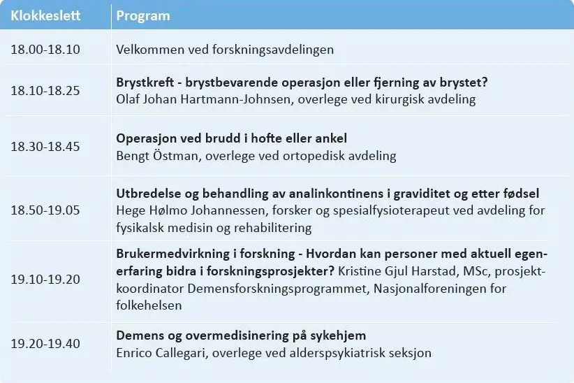 Program åpen kveld