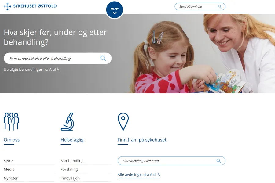 Skjermdump av internettforside