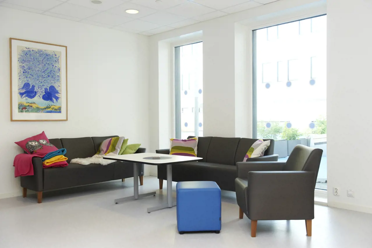 Bilde av en stue i psykisk helsevern og rusbehandling