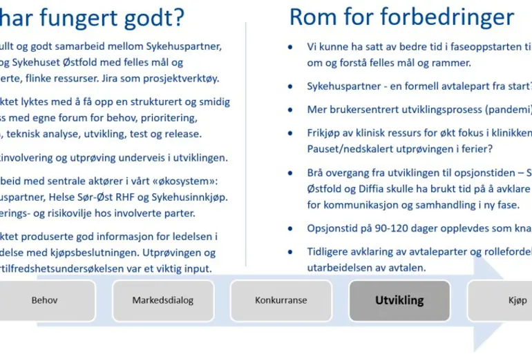 Hva har fungert og erfaringer