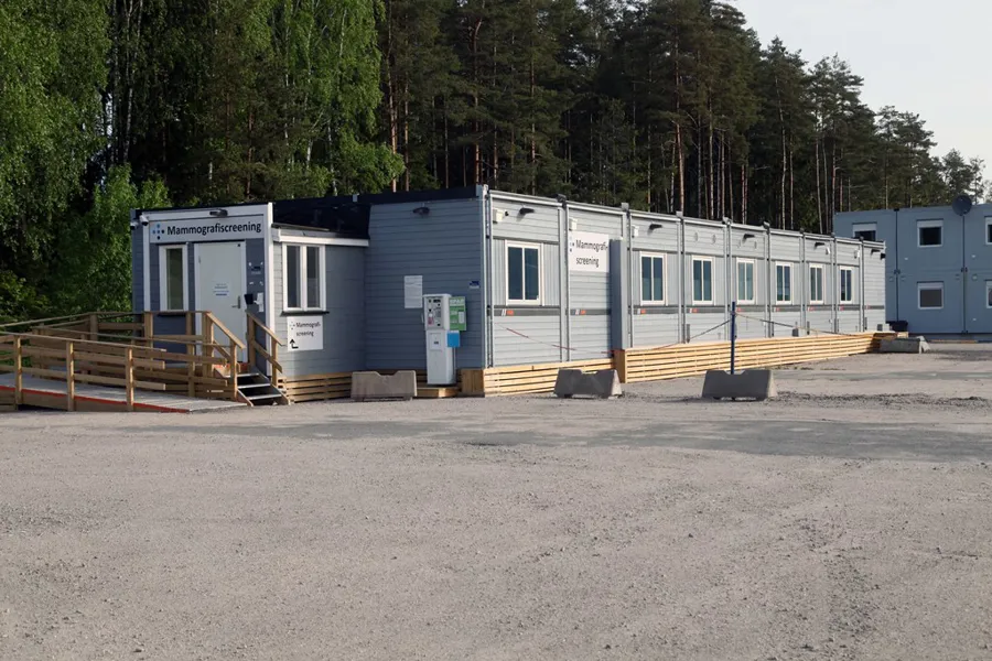 Mammografiscreeningen har egne lokaler i et midlertidig modulbygg